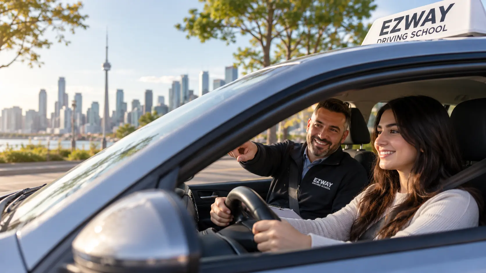 EzWay driving instructor coaching a new driver